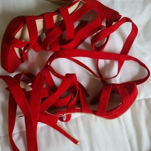 Red Platform Heels